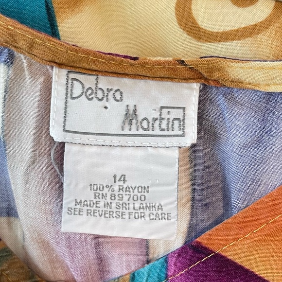 Debra Martin Vintage Geometric Print Sleeveless Maxi Dress Size 14 - Picture 4 of 4